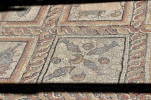Mosaic image on the floor from Roman times in Montcaret