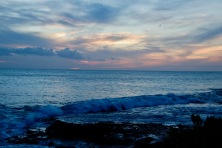 Sun setting over Paradise Cove