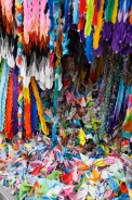 Paper cranes, wishes for peace, at the Children's Peace Monument. Hiroshima