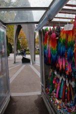 Paper cranes, wishes for peace, at the Children's Peace Monument. Hiroshima