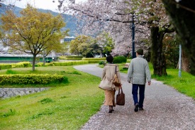 Walking along the Honkawa River, Hiroshima